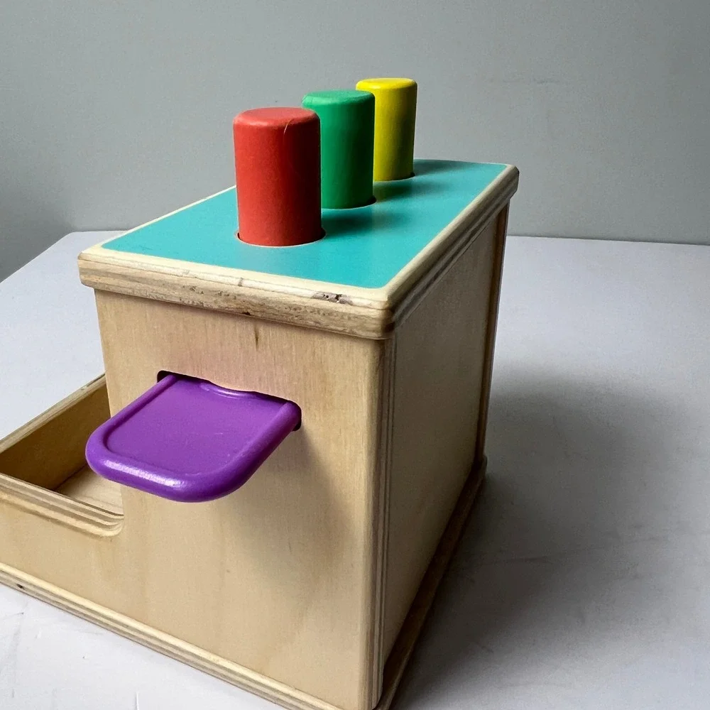 Lovevery Wooden Peg Drop Box Toddler Multicolor Montessori Toy Development